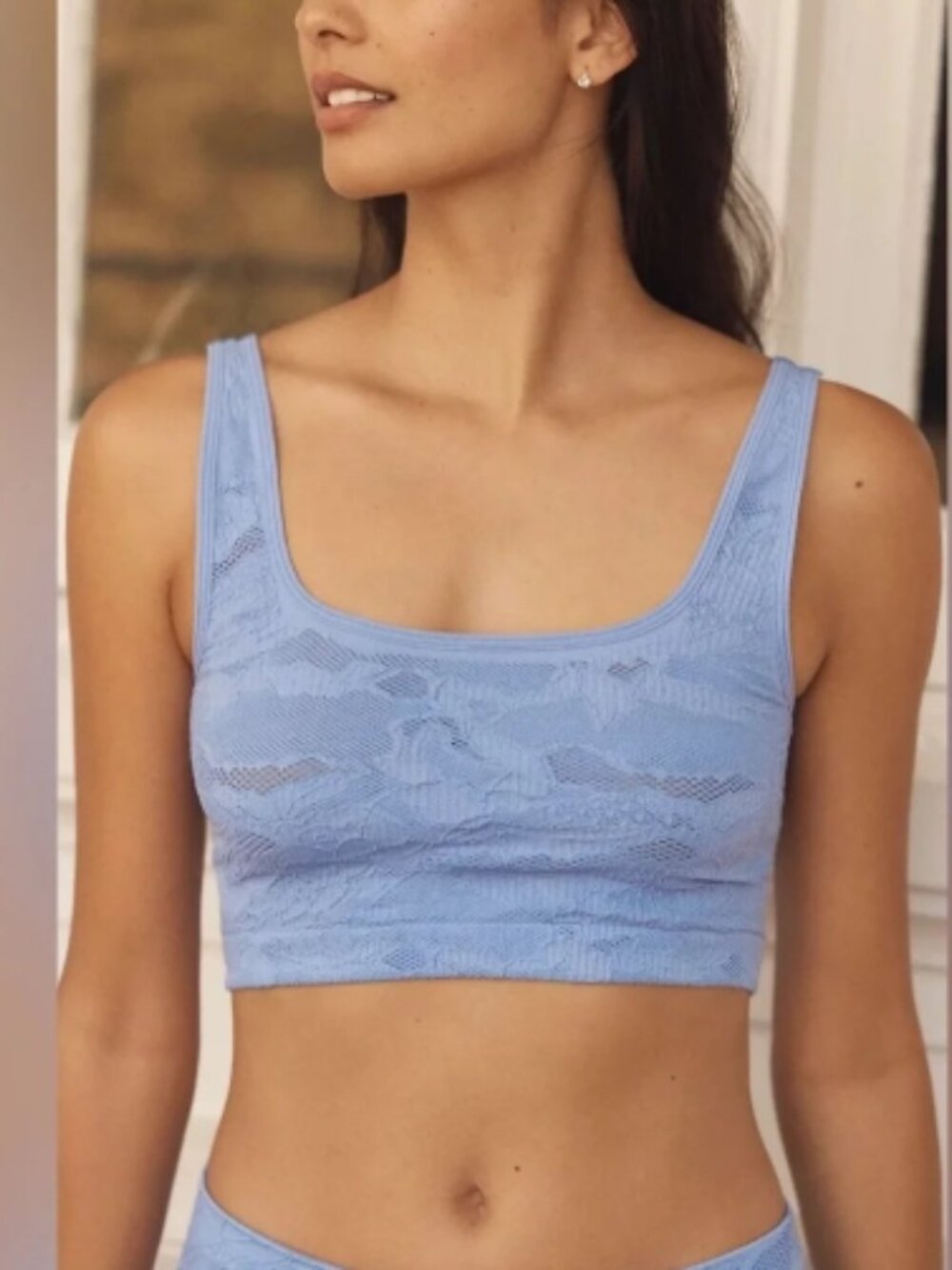 NWT Anthropologie LyreBird Seamless Periwinkle Square Neckline Bra Size XXS/XS